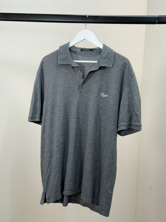 Zegna Grey Logo Polo T-Shirt - XXL