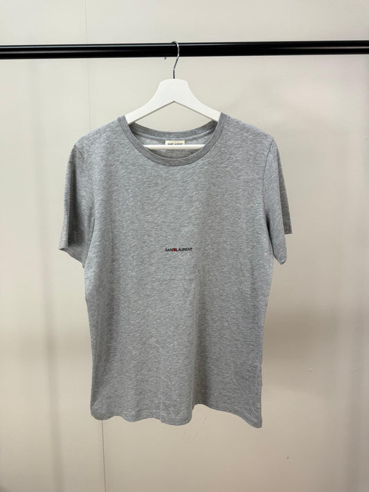 Saint Laurent Grey Logo T-Shirt - Small