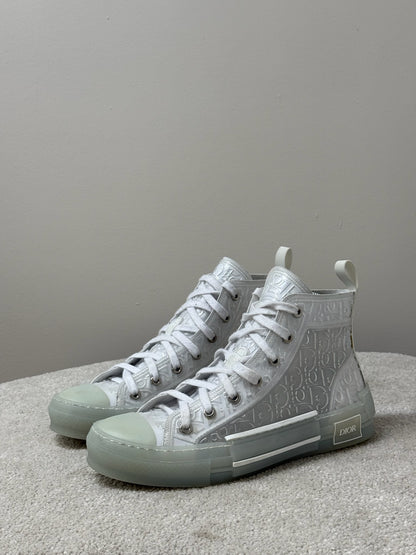 Dior White B23 Hightop Trainers- Mens - UK 6