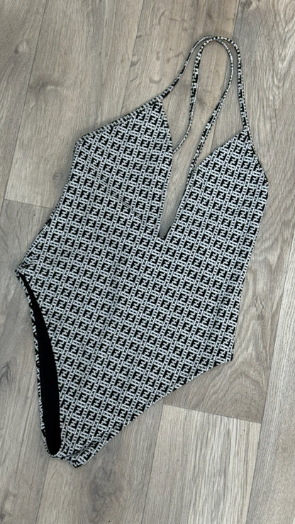 Fendi Black And White FF Swimsuit - M/10/42