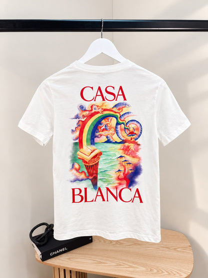 Casablanca womens white rainbow logo T-shirt - XS