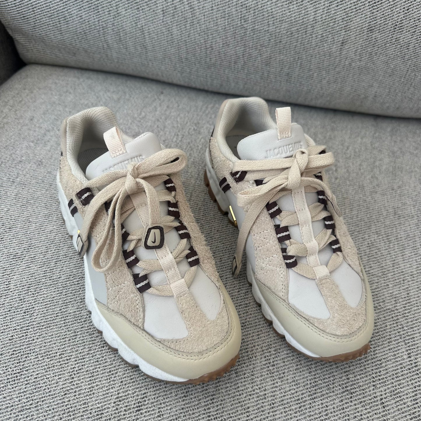 Jacquemus x Nike J Force 1 Low SP Cream Brown Trainers – UK 2.5 / EU 35.5