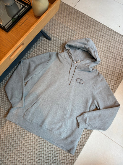 Dior Grey CD Logo Embroidered Hoodie – 3XL