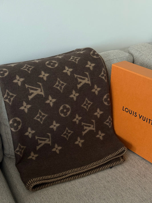 Louis Vuitton Neo Monogram Cashmere Blanket- Brand New In Box
