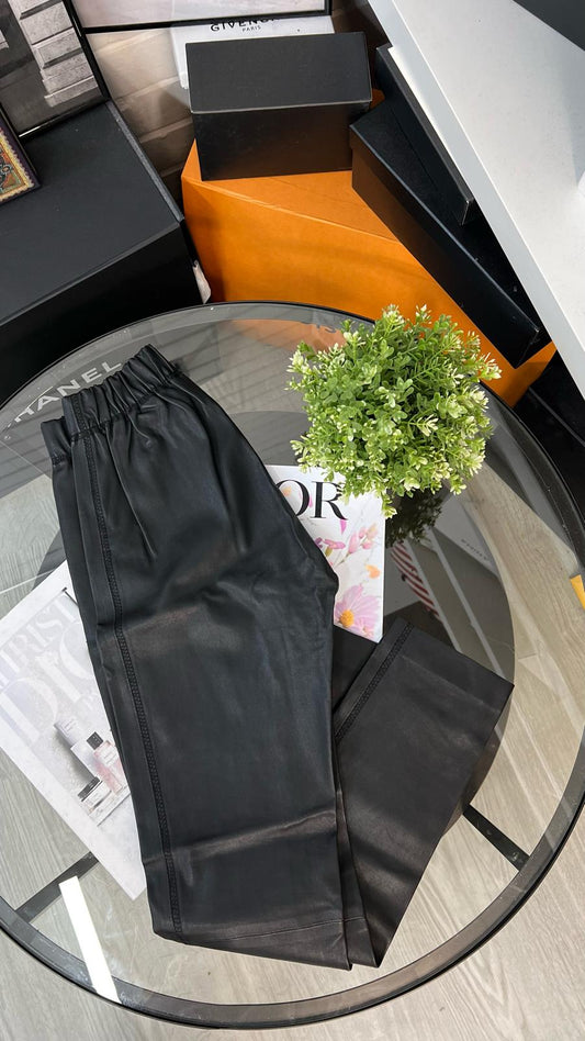 Nicole Farji Black Leatherette Leggings - UK 8/10