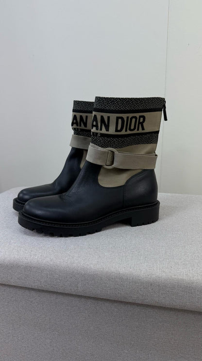 Dior D-Major Black Shiny Calfskin Boots - UK 4.5