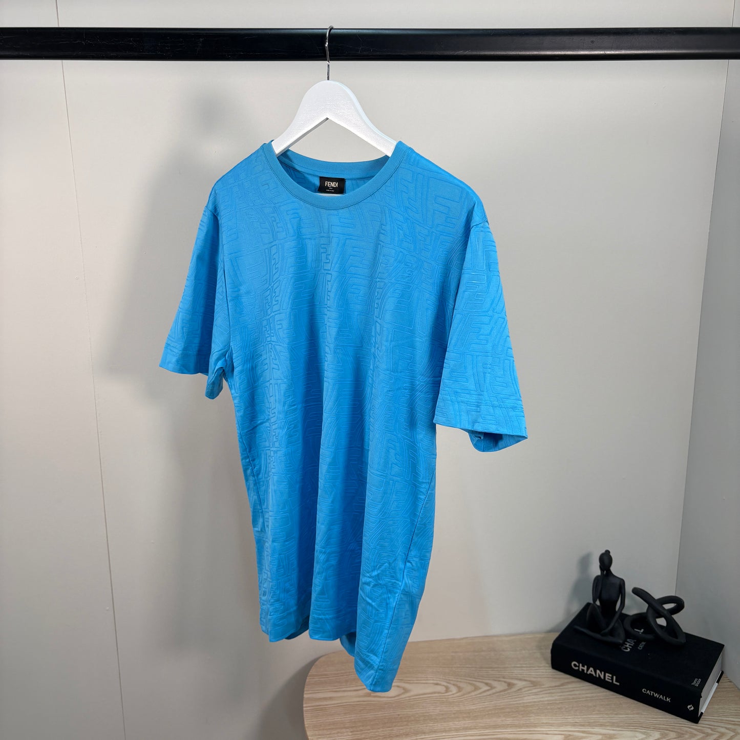 Fendi Blue FF Logo T-Shirt – UK Small