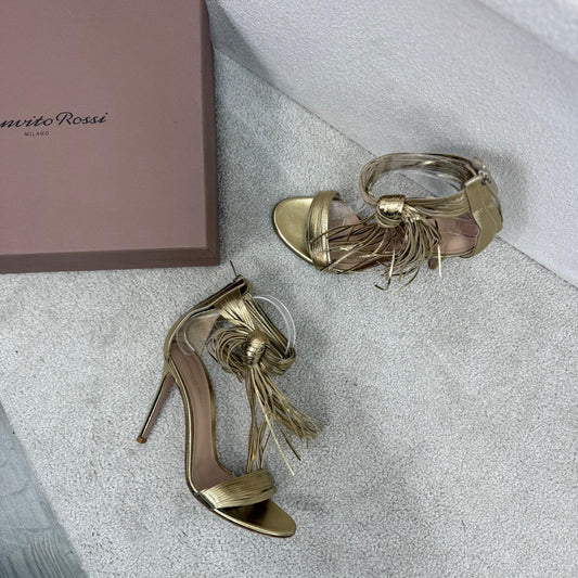 Gianvito Rossi Gold Tassel 'Noelle' Heels - UK 6