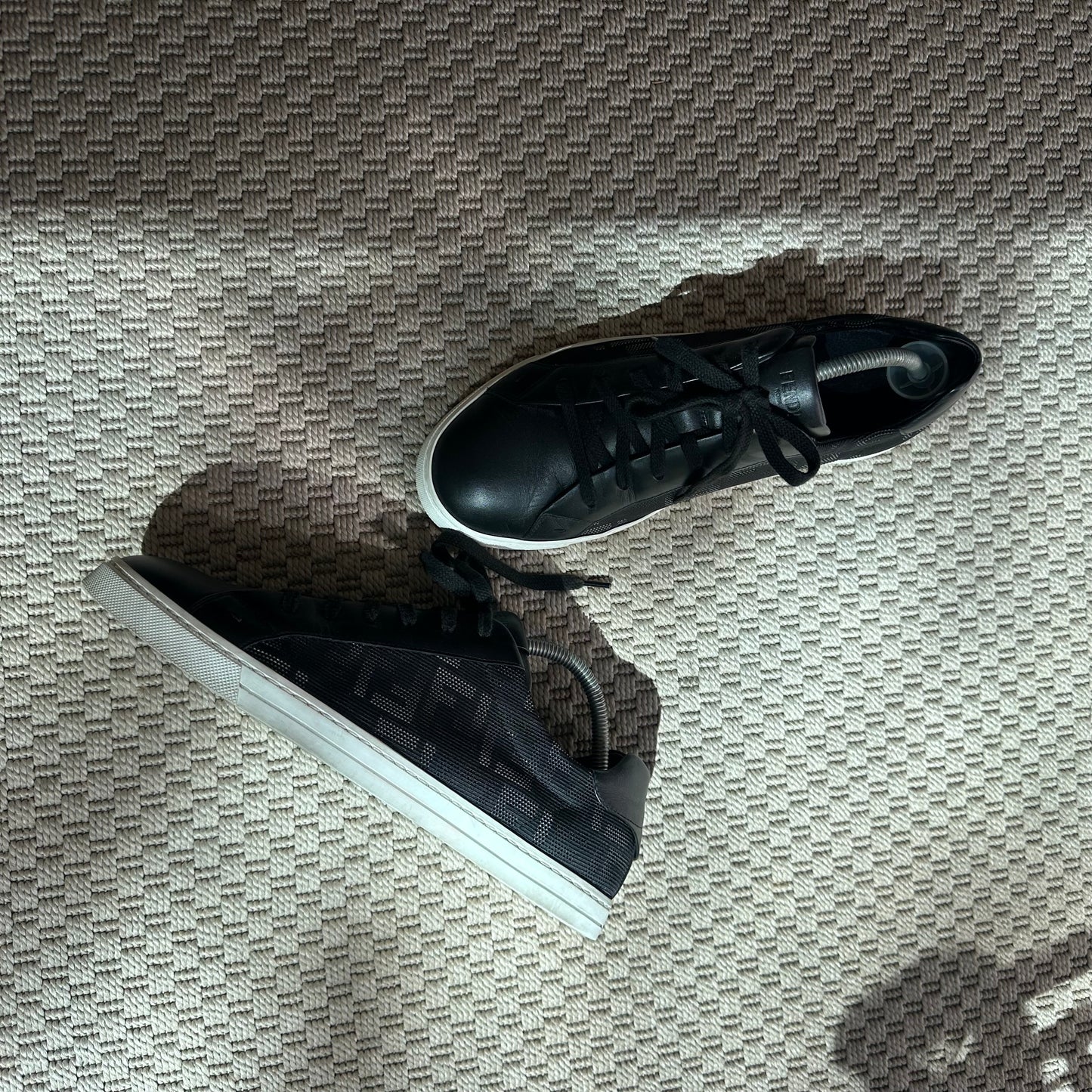 Fendi Black FF Insert Trainers – UK 8