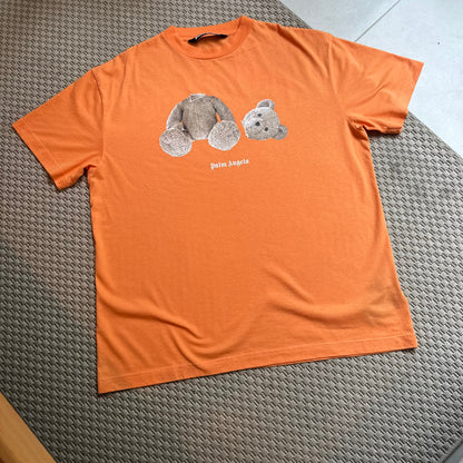 Palm Angels Orange teddy bear logo T-shirt - XXL