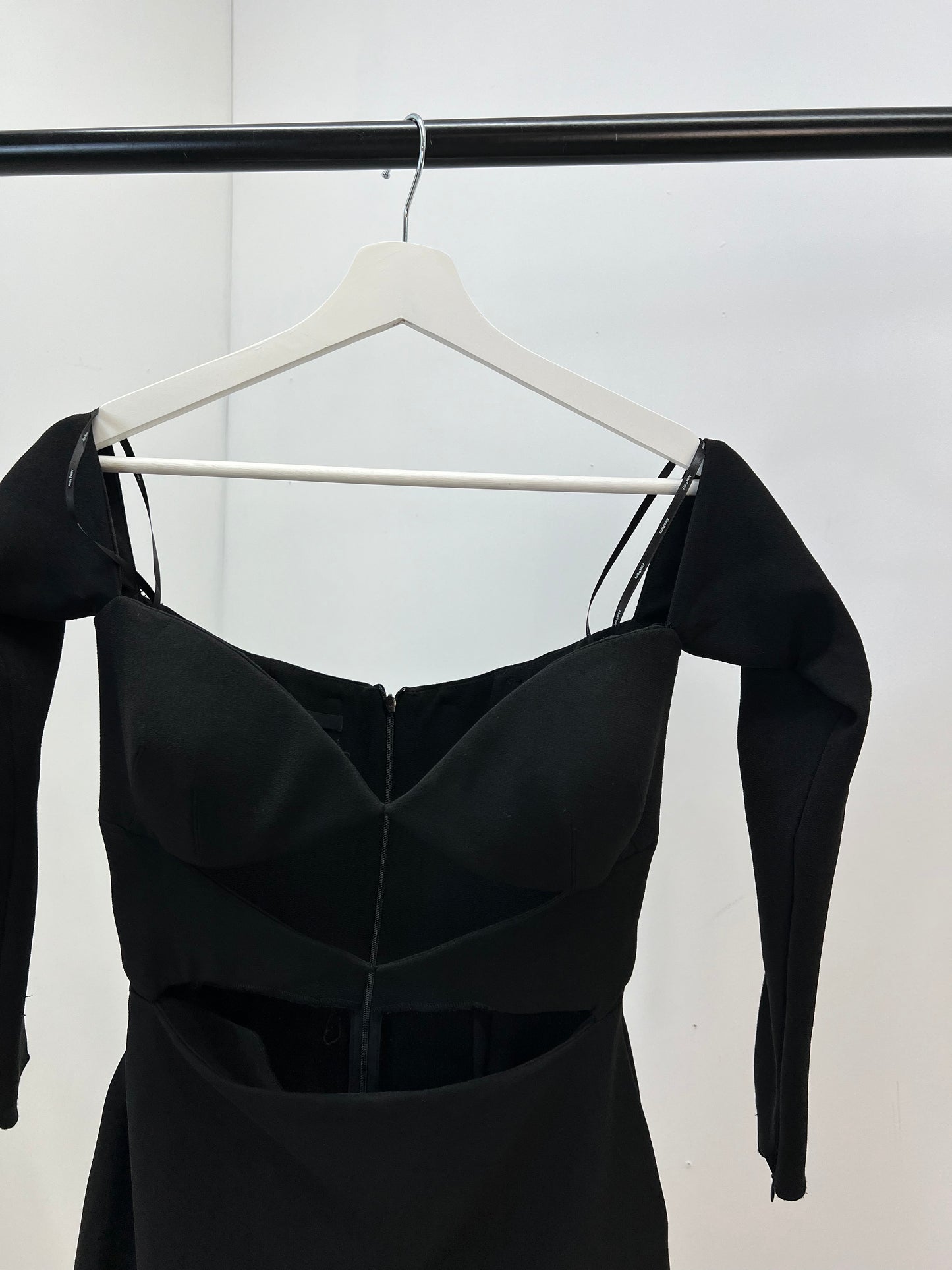 ALEX PERRY Black Strapless Longsleeve Cut Out Dress- UK 10