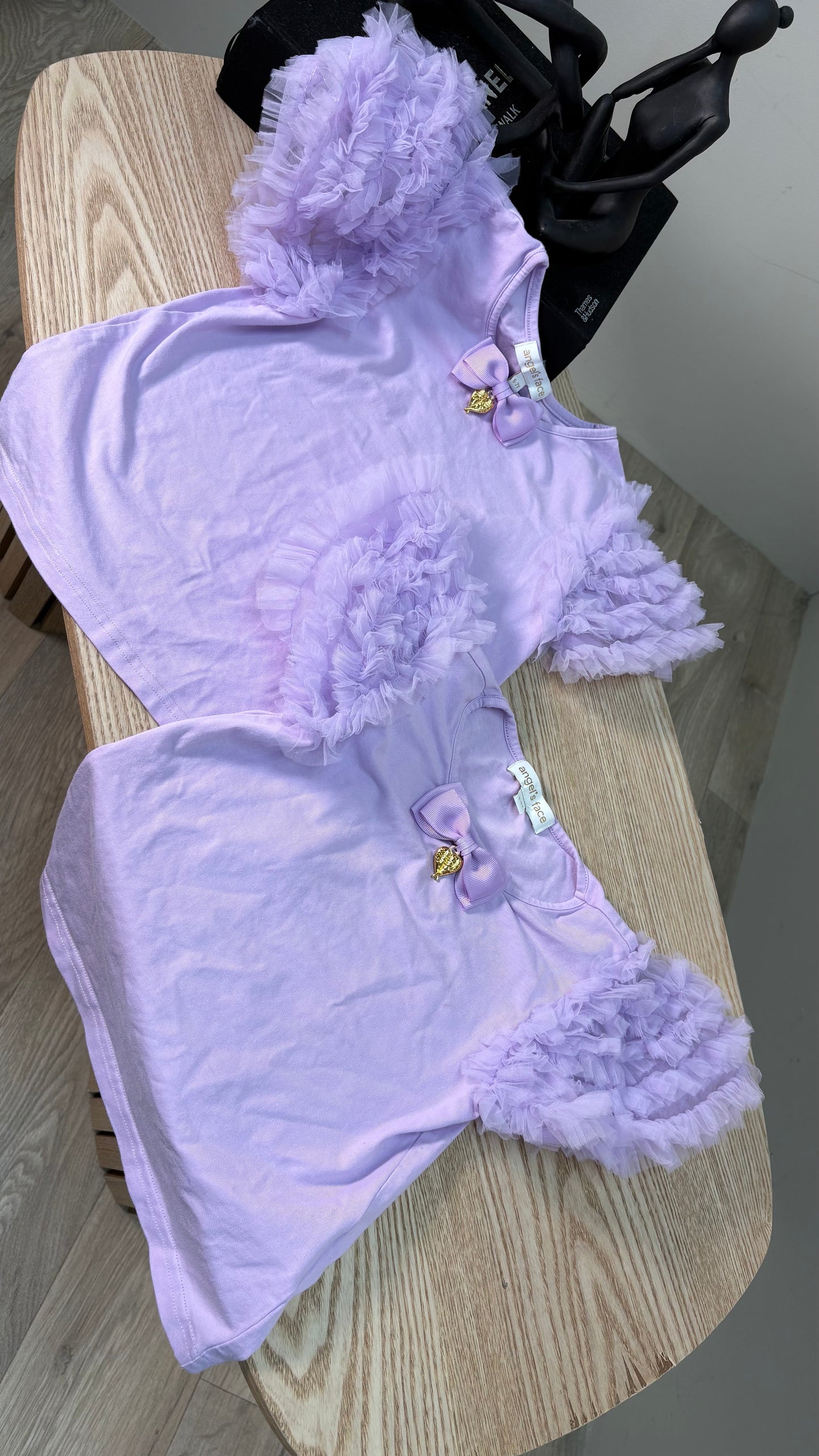 Kids Angel Face Purple Ruffle Top – Age 3-4