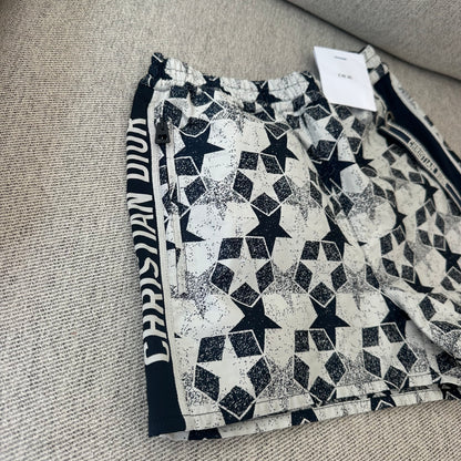 Christian Dior Oblique Star Print Shorts White Navy – IT 36 / UK 8. Brand New