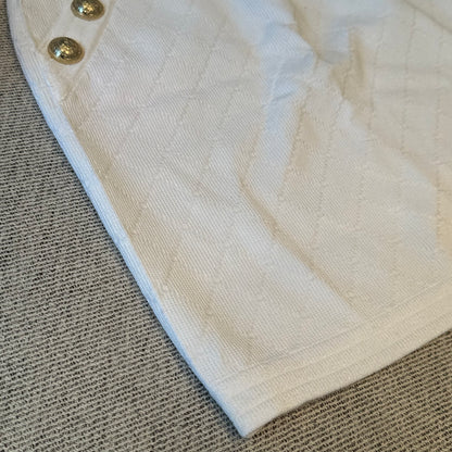Balmain White & Gold Bandu Skirt -Size Small