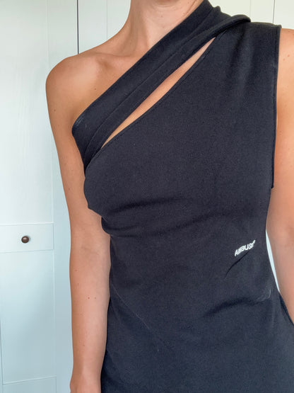 Ambush Black One Shoulder Logo T-Shirt – Small
