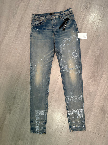 Amiri Blue Bandana MX1 Jeans – New In Tags 36