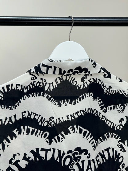 Valentino Black White Multi Logo Shirt - 48/Medium