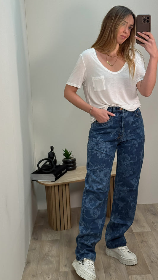 Ksubi Blue Denim Florall Jeans - 28"