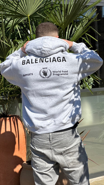 Balenciaga Grey WFP Political Hoodie – Medium