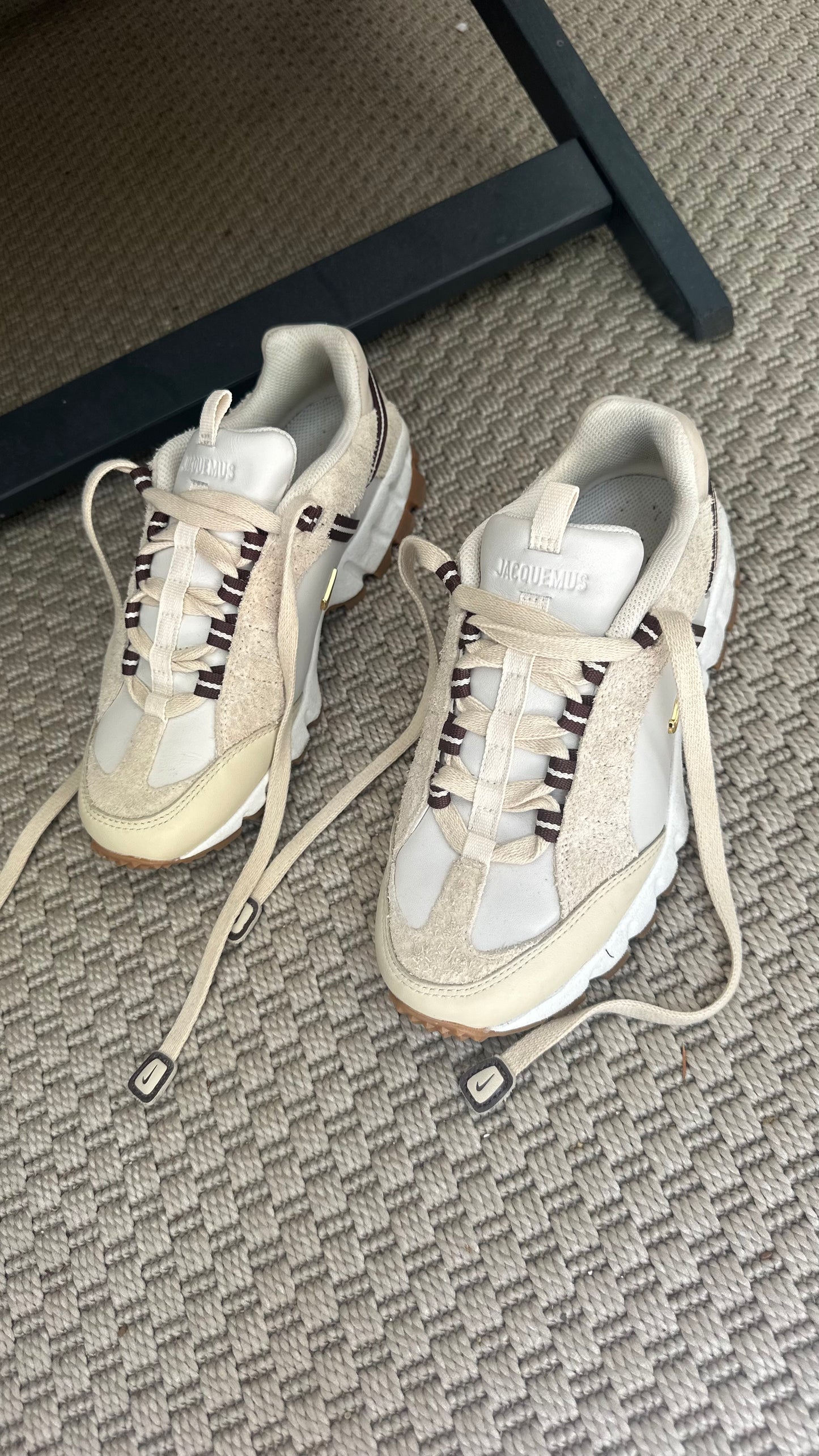 Jacquemus x Nike J Force 1 Low SP Cream Brown Trainers – UK 2.5 / EU 35.5