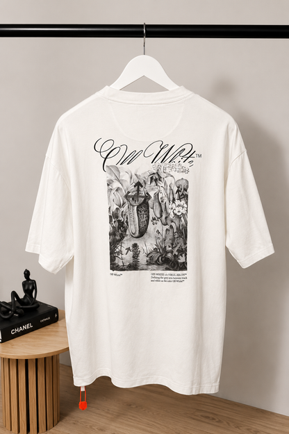 Off-White White T-Shirt Botanical Back Print – Large
