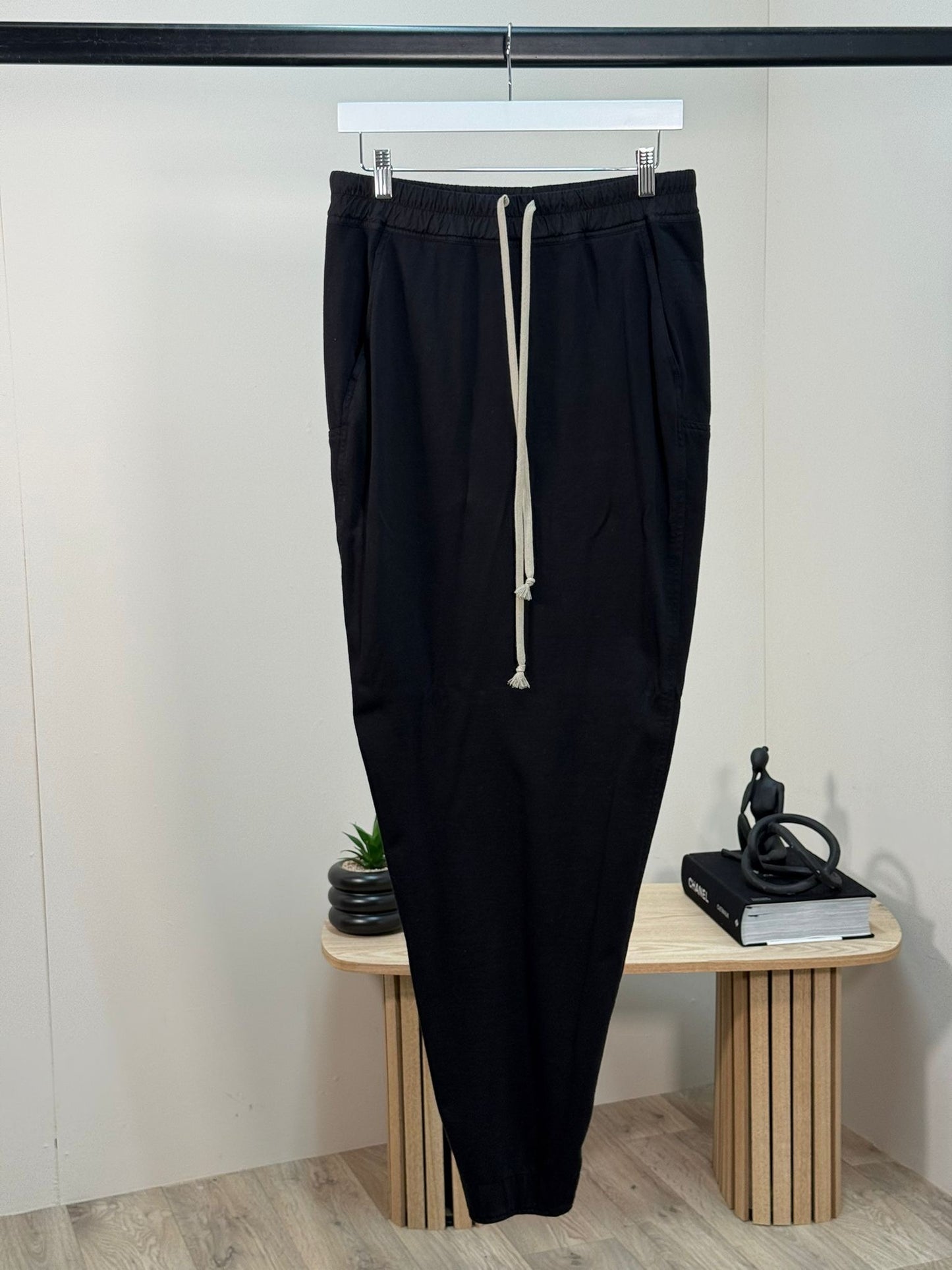 Rick Owens Black & White Drawstring Maxi Skirt - Medium