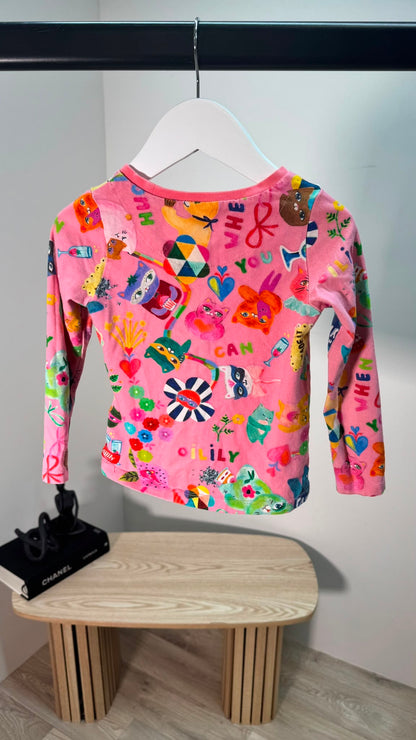 Kids Oilily Pink Printed Long Sleeve Top – 4Y / 104