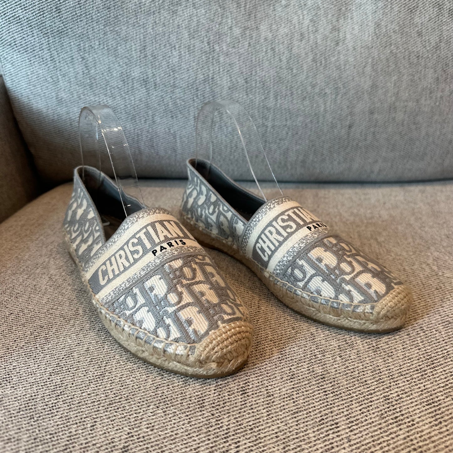 Dior Grey Oblique Gravville Espridille Shoe - UK 4.5