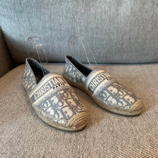Dior Grey Oblique Gravville Espridille Shoe - UK 4.5