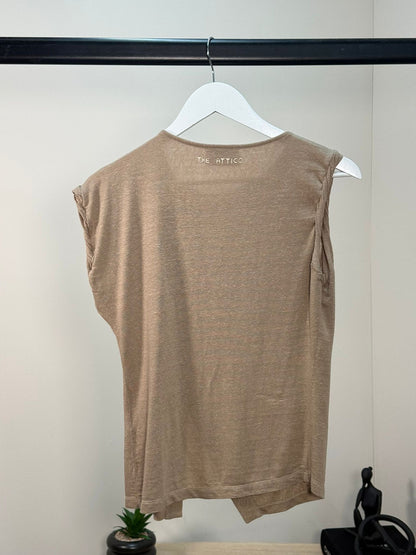 The Attico Beige Button Up Detailed Sleeveless Top - IT 42/M-L