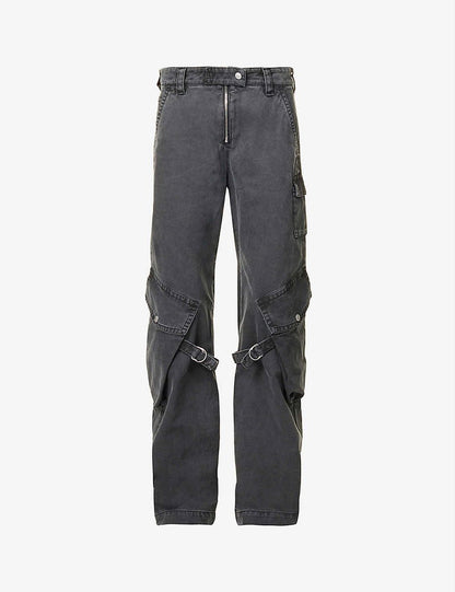 Acne Studios Black Denim Flared Combat Style Jeans - 36 (8-10)