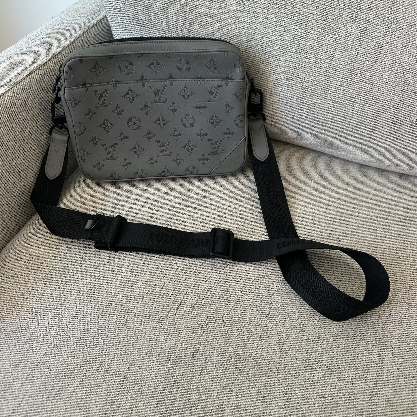 Louis Vuitton Grey Monogram Shoulder Messenger Bag