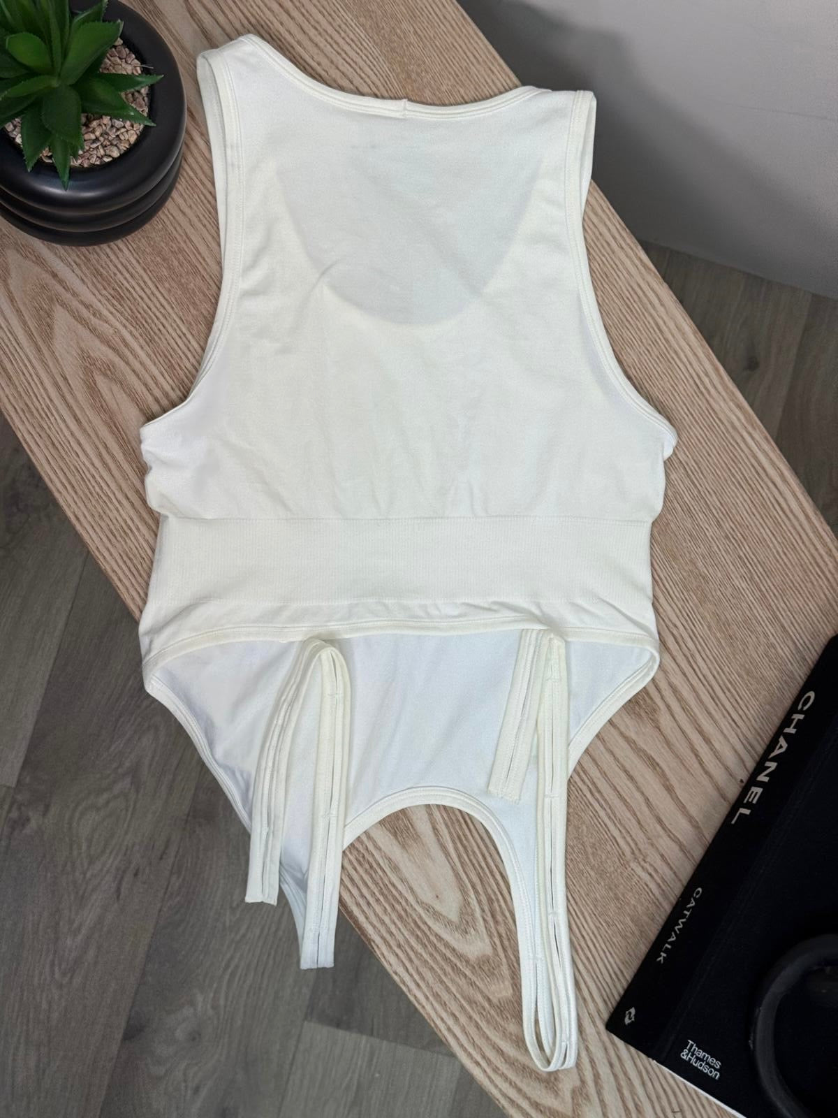 Helmut Lang White Tie Top - M/L