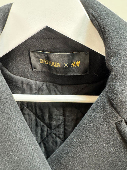 Balmain x H&M Black Gold Button Blazer Wool Jacket – EU 32