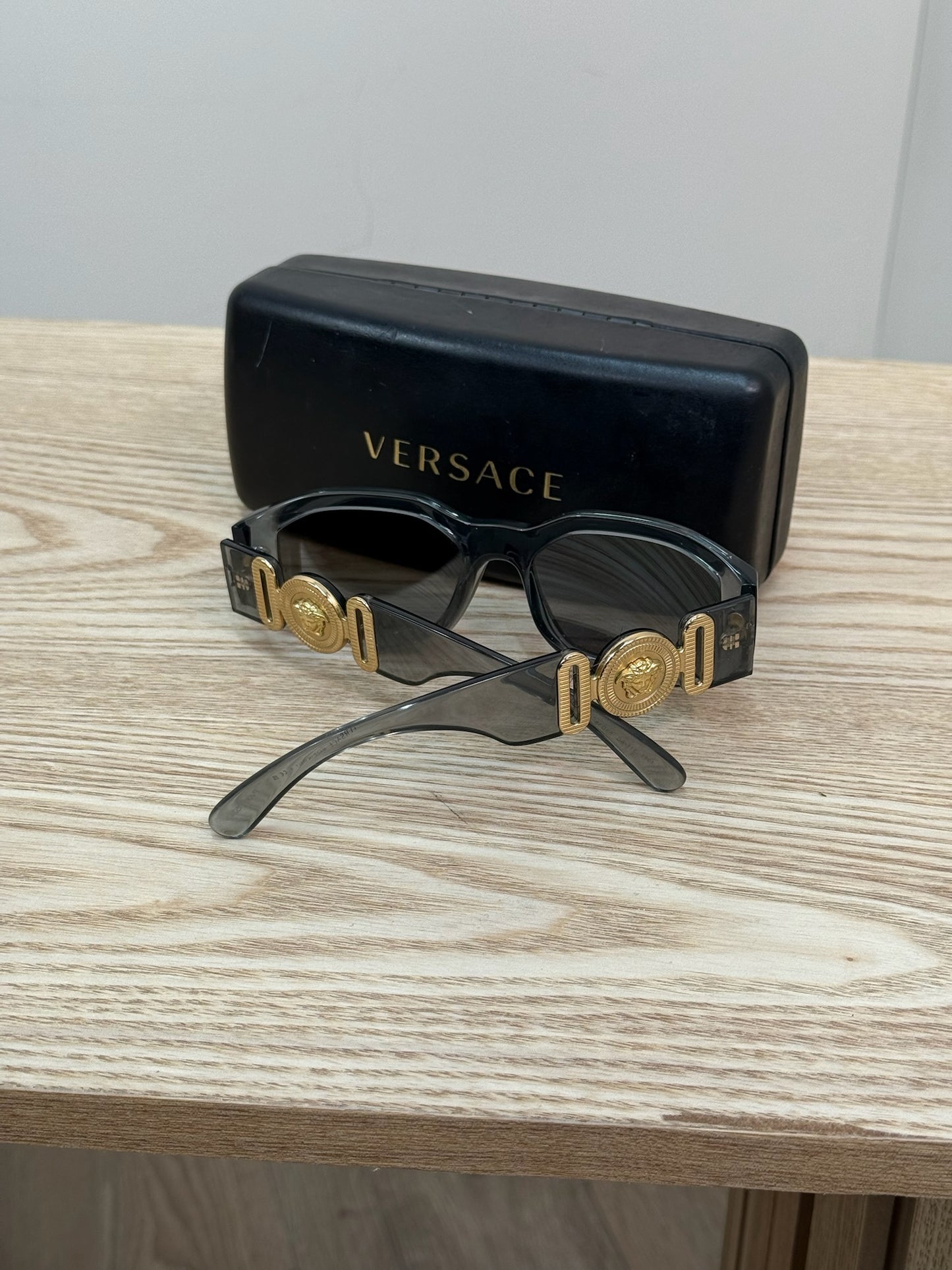 Versace Grey & Gold Hardware Sunglasses