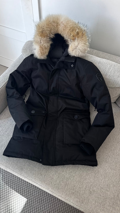Nobis Yves Black Removable Fur Hood Parka Coat – Medium