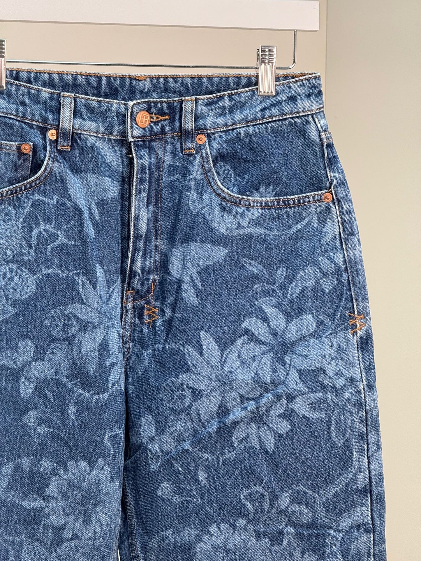 Ksubi Blue Denim Florall Jeans - 28"