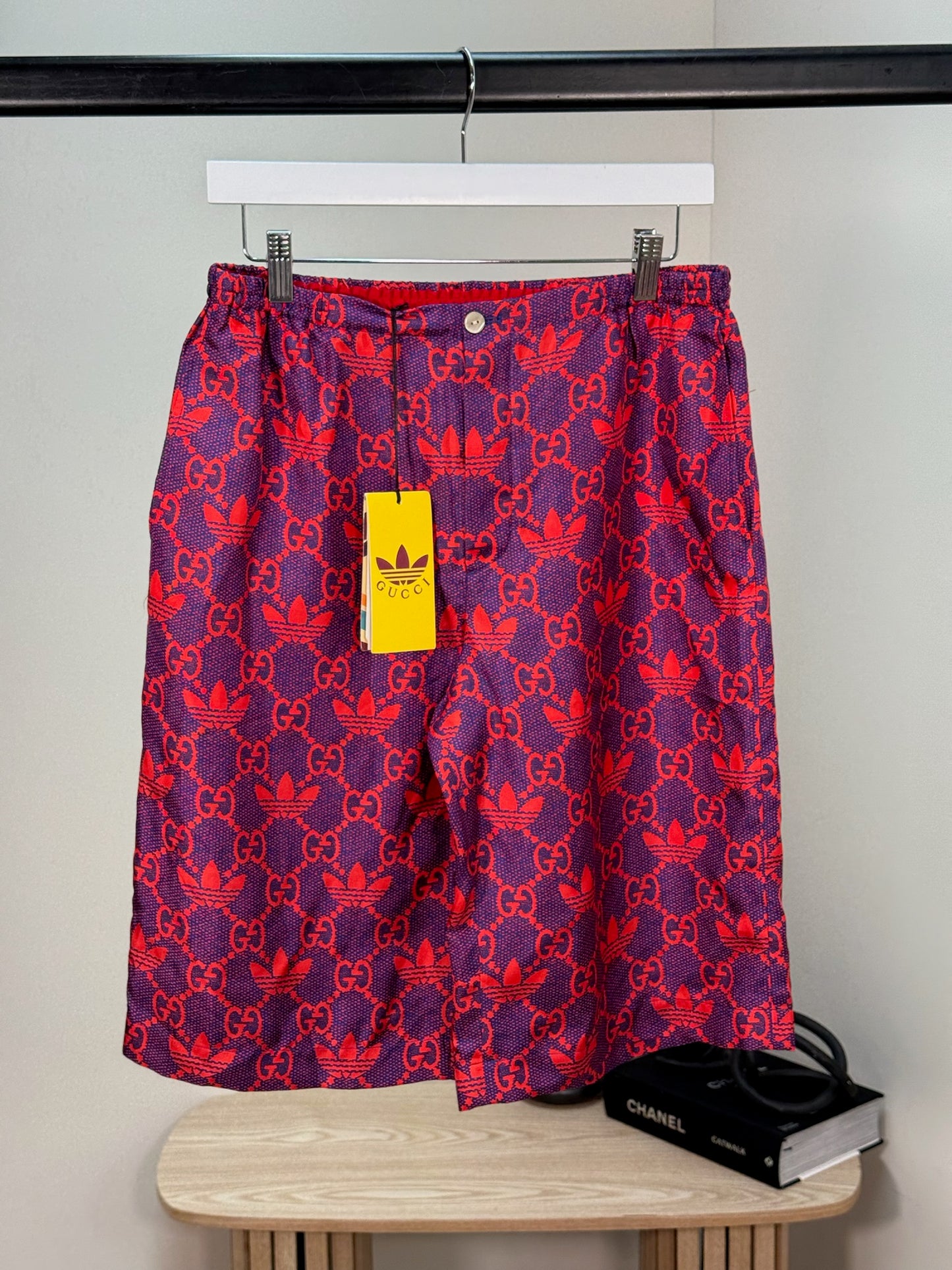 Gucci X Adidas Gucci X Adidas Pink Marco GG Trefoil Print Silk Shorts - Brand New In Tags Size 46/Small