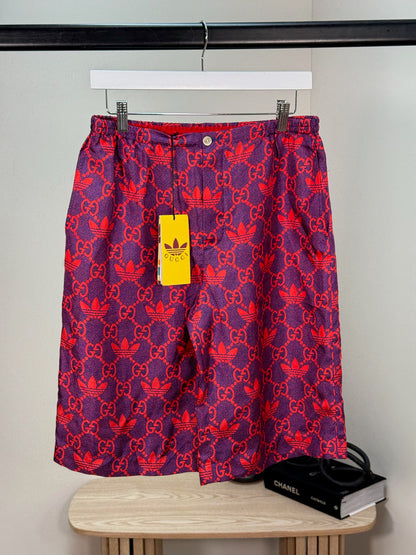 Gucci X Adidas Gucci X Adidas Pink Marco GG Trefoil Print Silk Shorts - Brand New In Tags Size 46/Small