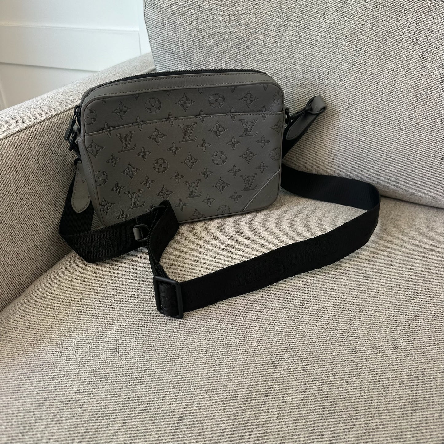 Louis Vuitton Grey Monogram Shoulder Messenger Bag
