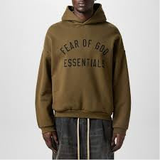 Essentials Khaki Logo Hoodie – Medium