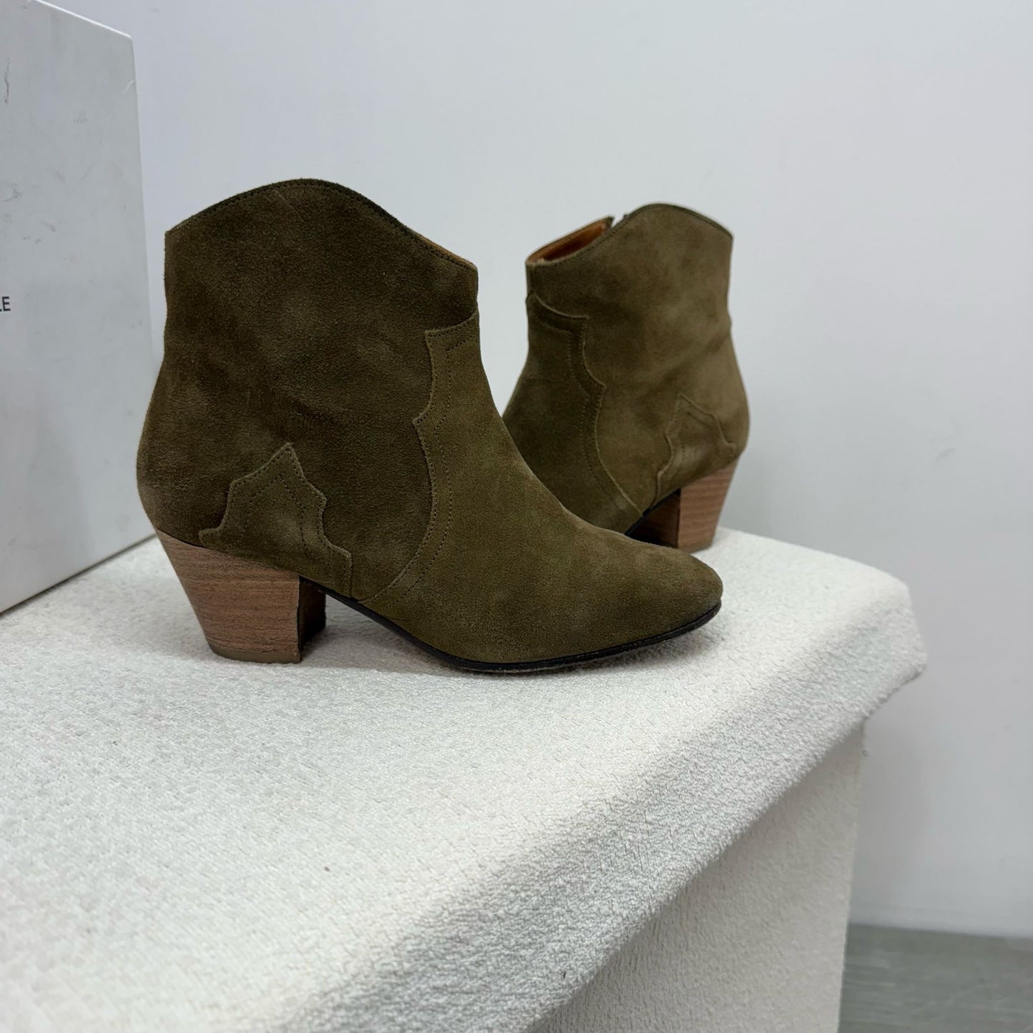 Isabel Marant Velvet Boots Brown Cowboy Boots - UK 2