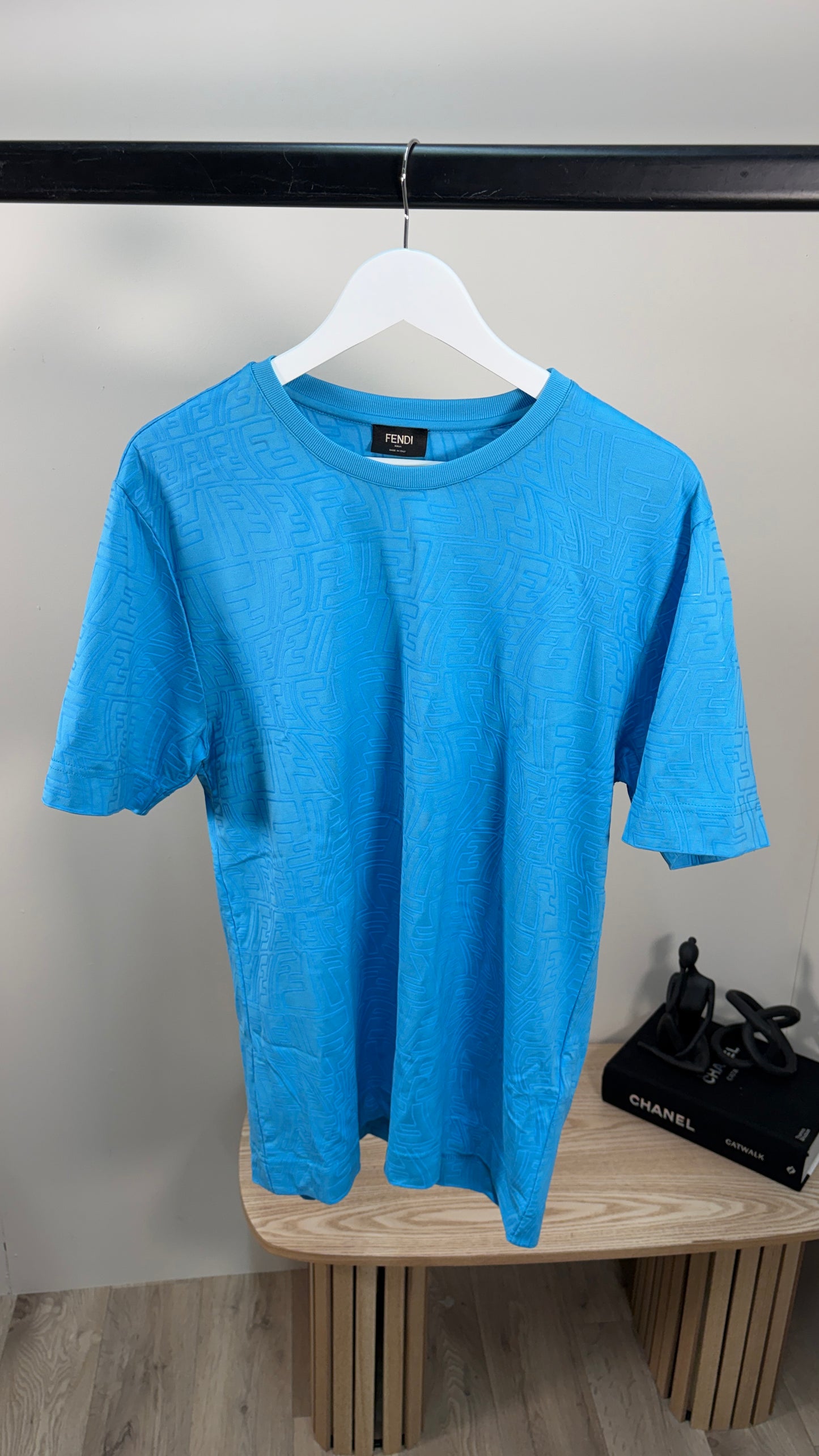 Fendi Blue FF Logo T-Shirt – UK Small