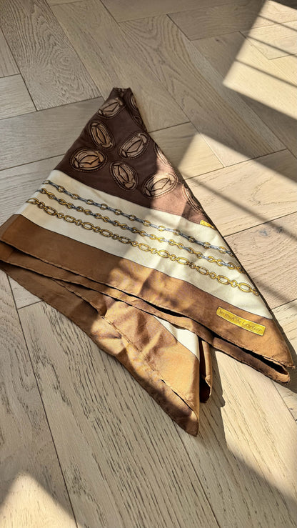 Cartier Les Must De Cartier Chains Interlock Silk Scarf – 84 x 84 cm
