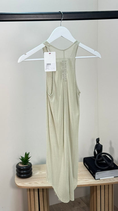 Rick Owens Sage Ribbed cotton tank top - New In Tags IT 40-M