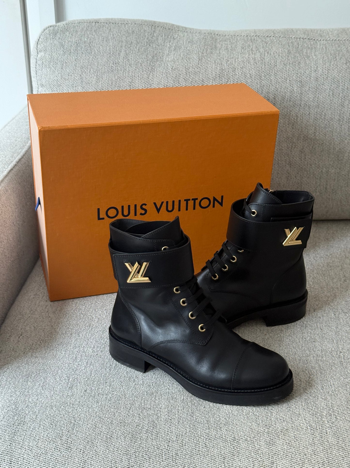 Louis Vuitton Black Wonderland Flat Ranger Boot-UK5