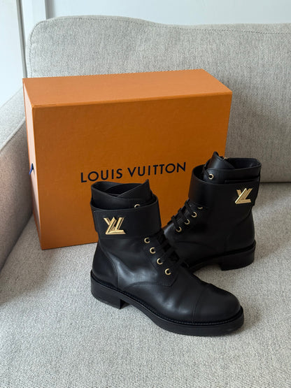 Louis Vuitton Black Wonderland Flat Ranger Boot-UK5