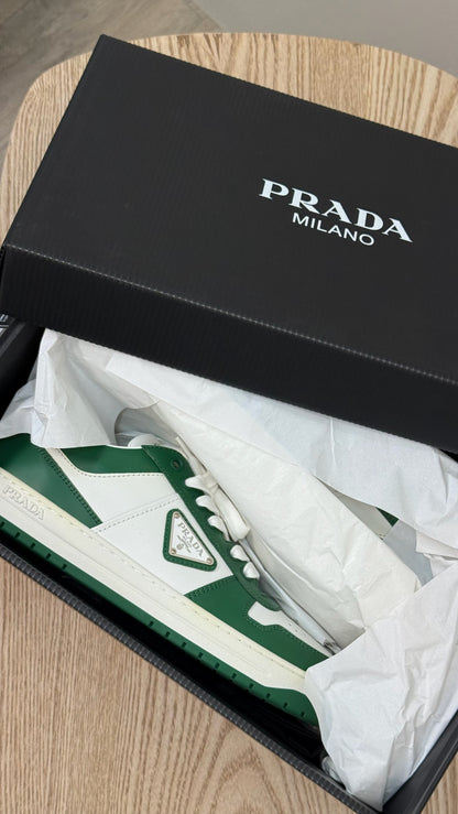Prada Downtown Low Green Trainers- Brand New UK6