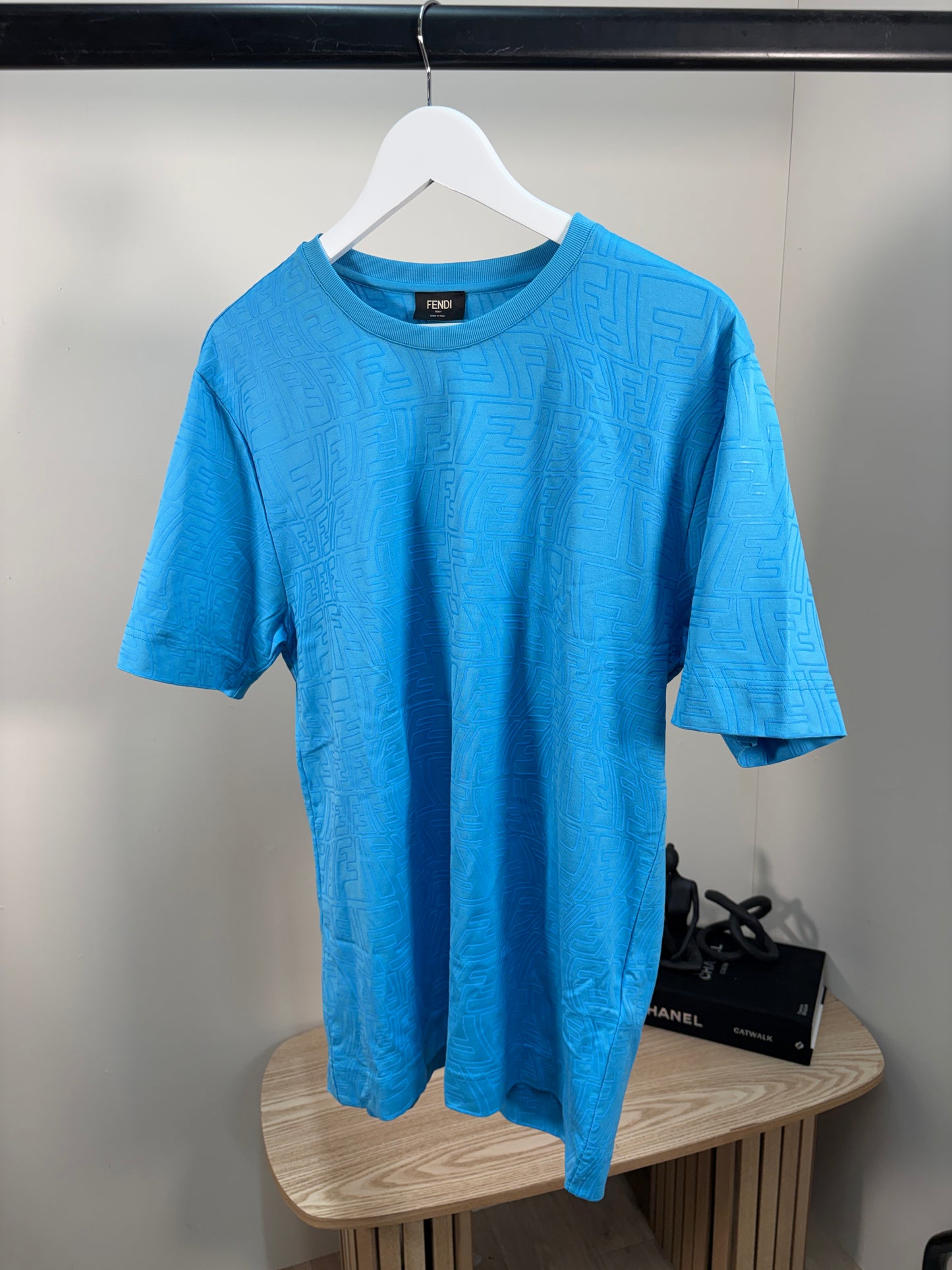 Fendi Blue FF Logo T-Shirt – UK Small