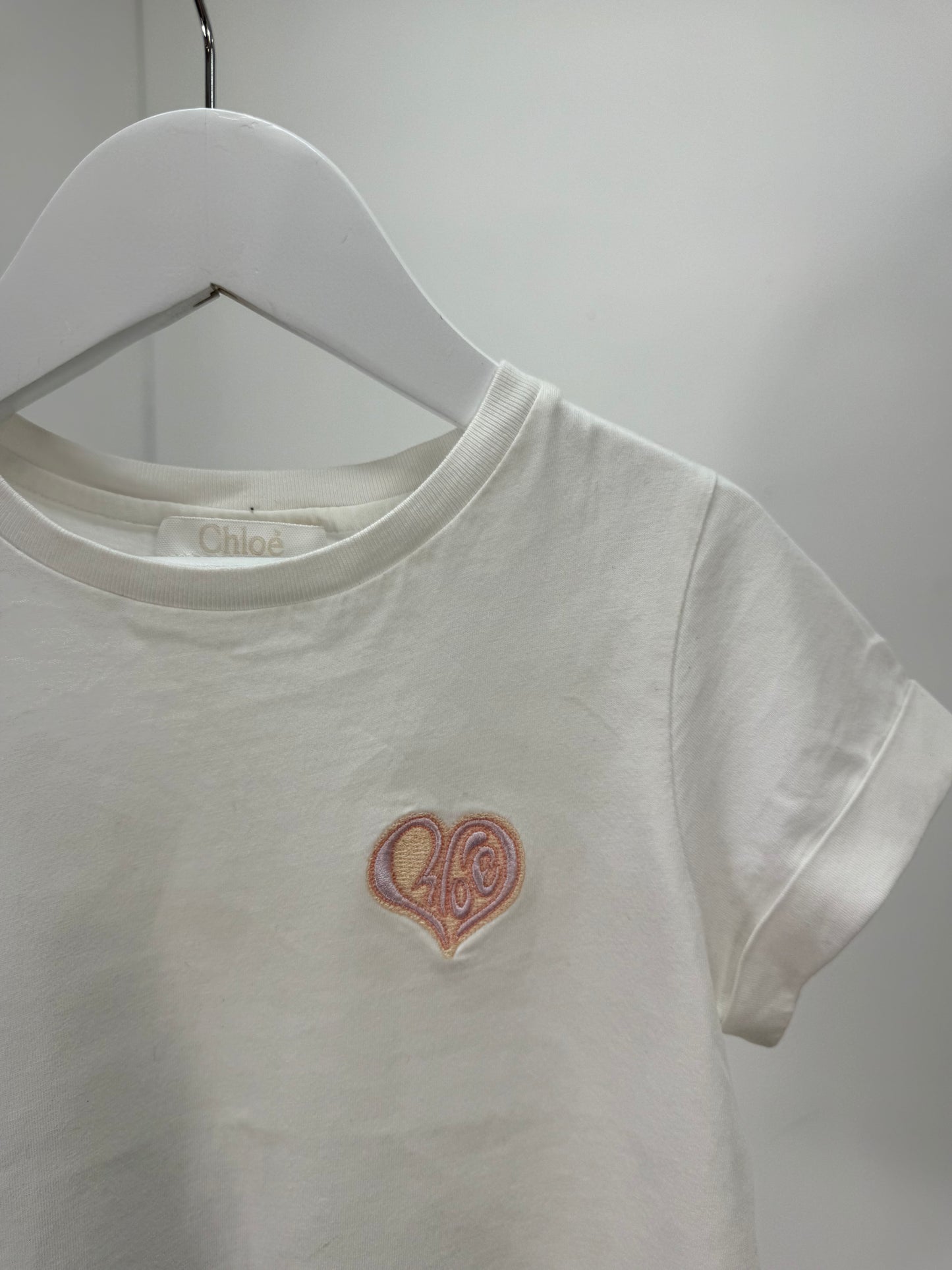 Kids Chloe White Heart Logo T-Shirt - Age 6